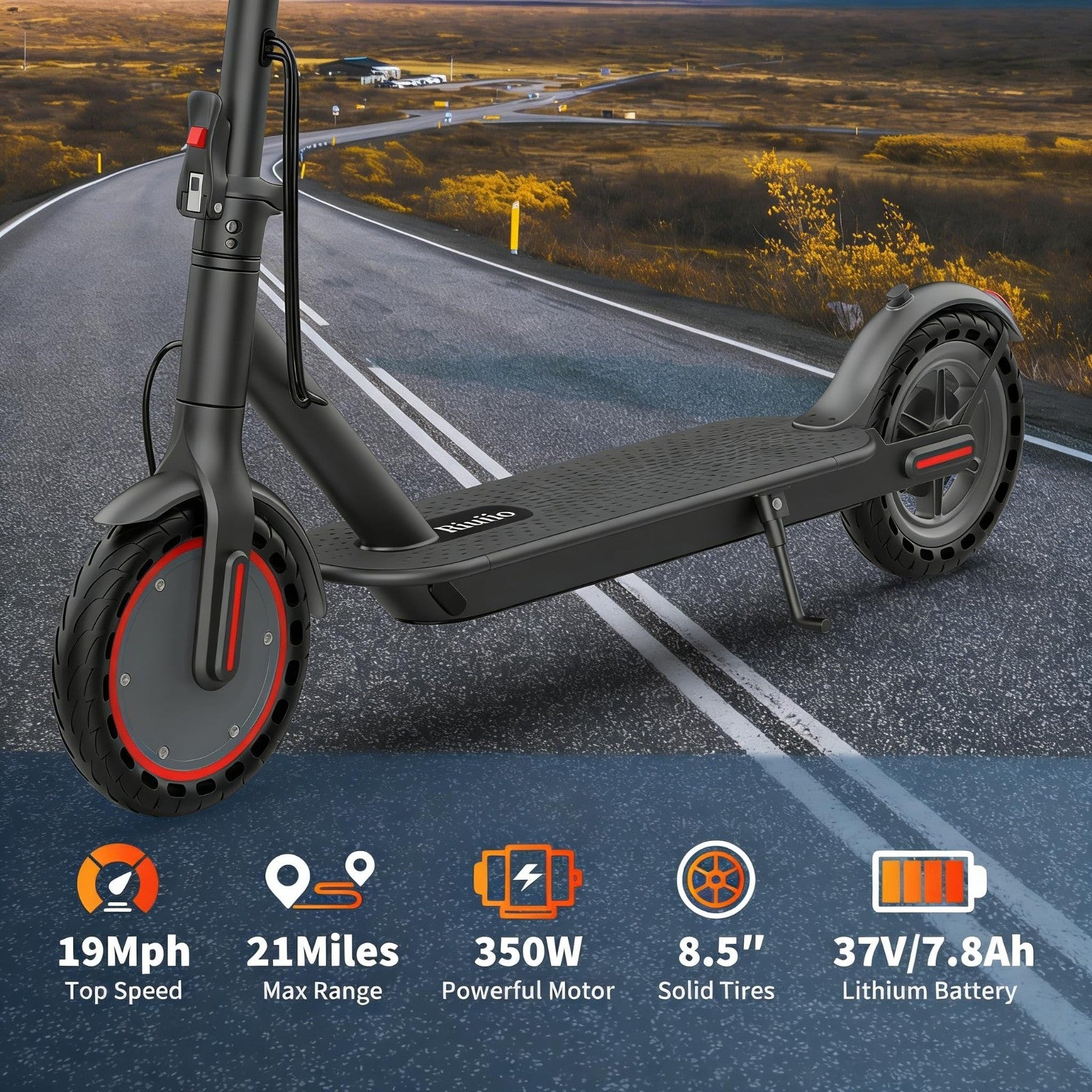 350W-500W Electric Scooter, 9-22 MPH, 10-41 Mile Range, Dual Suspension, Foldabl8