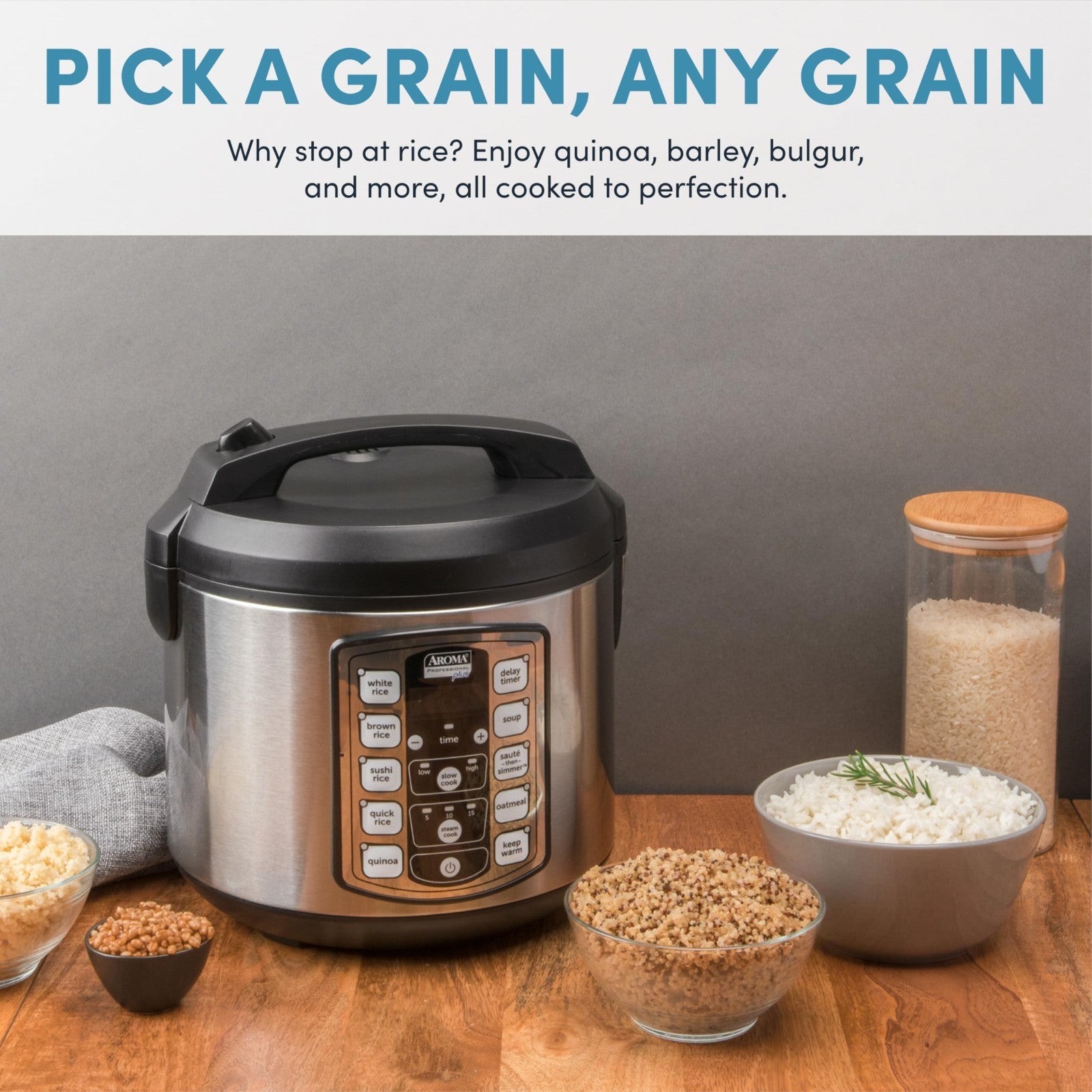 20-Cup Digital Rice Cooker & Food Steamer - Stainless Steel, Nonstick Pot, Slow5