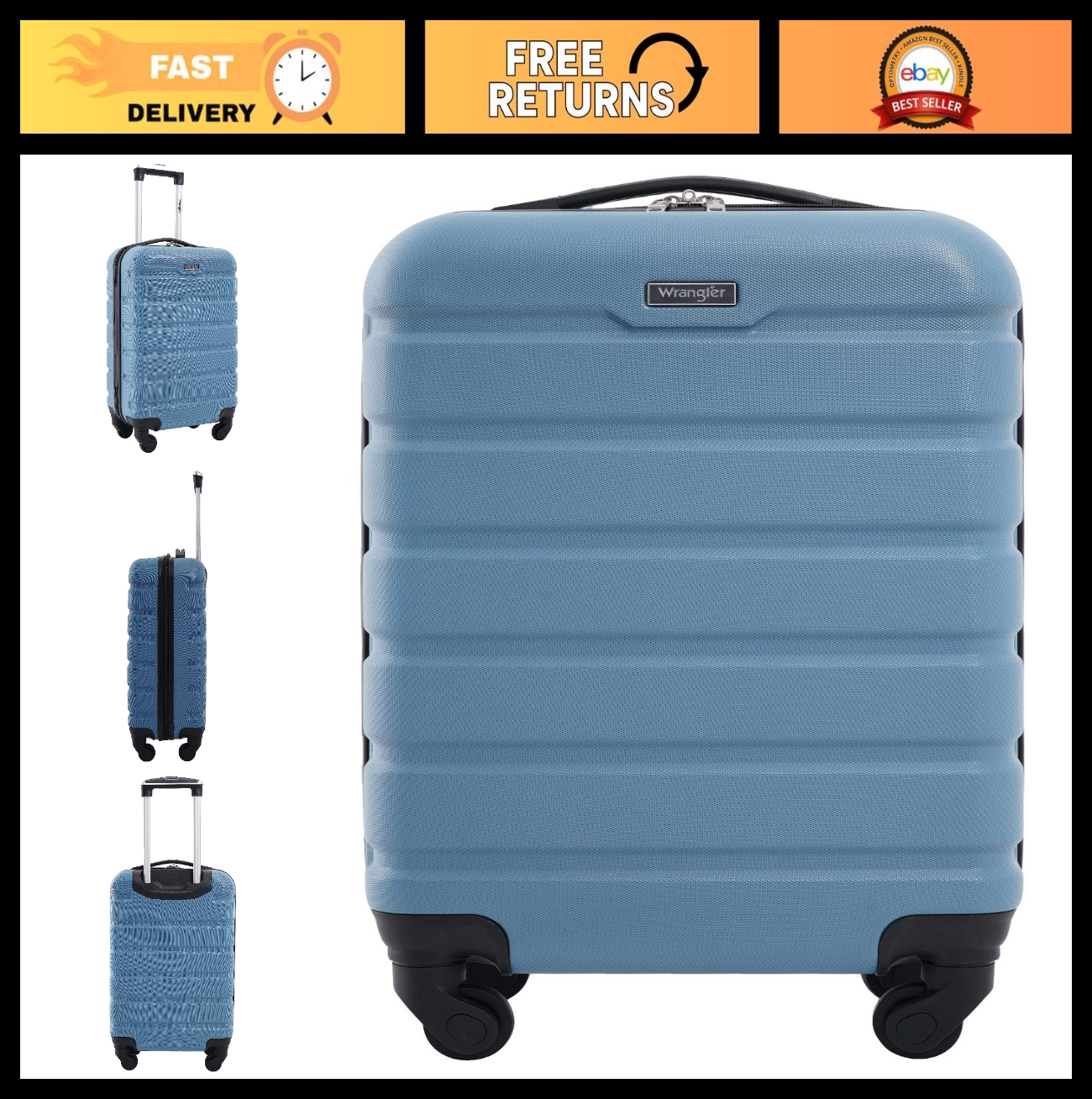 20-Inch Hardside Spinner Luggage - Lightweight Carry-On, Blue Color, Travel Bag0