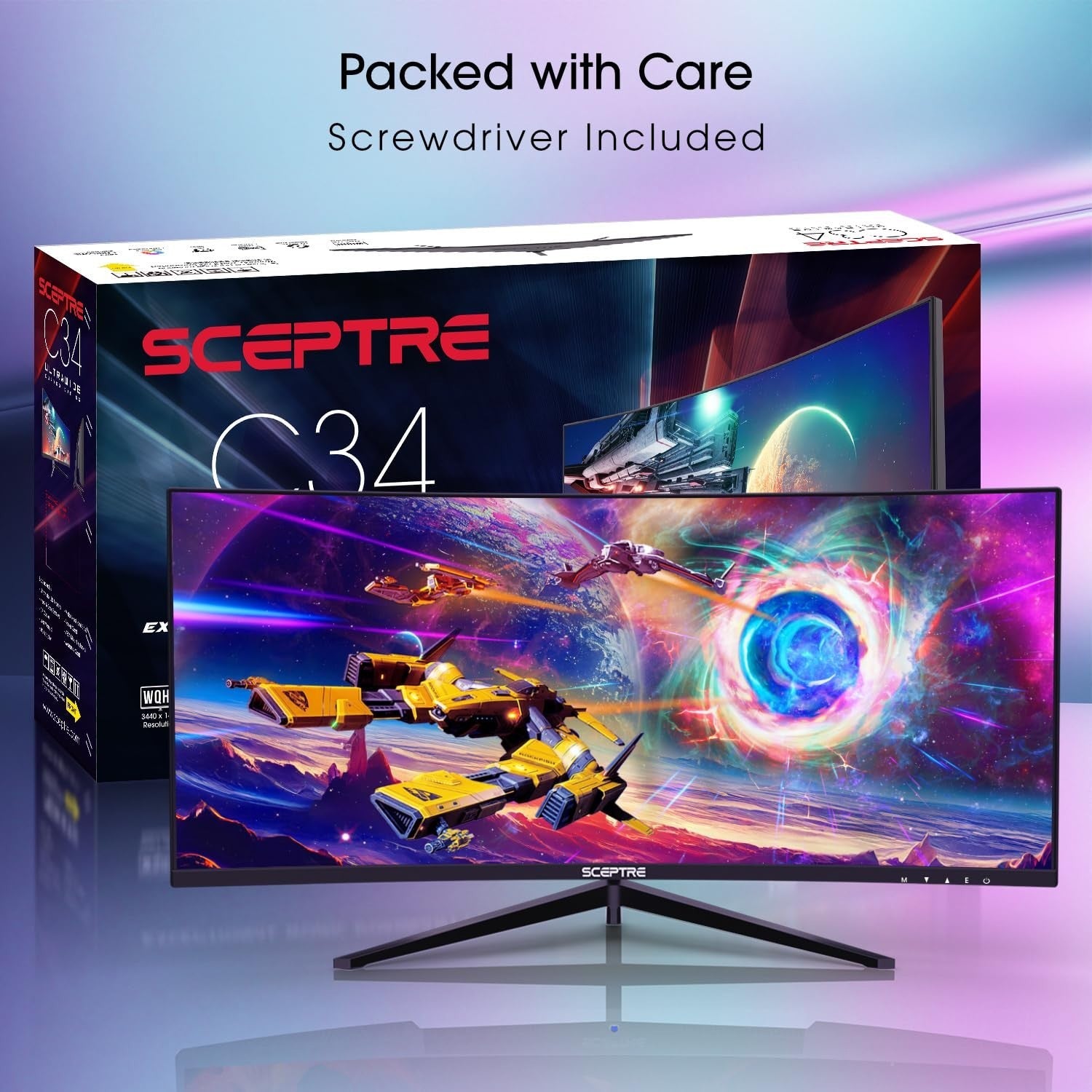 30" Curved Gaming Monitor 21:9 UltraWide 2560x1080 200Hz HDMI DisplayPort Built-3