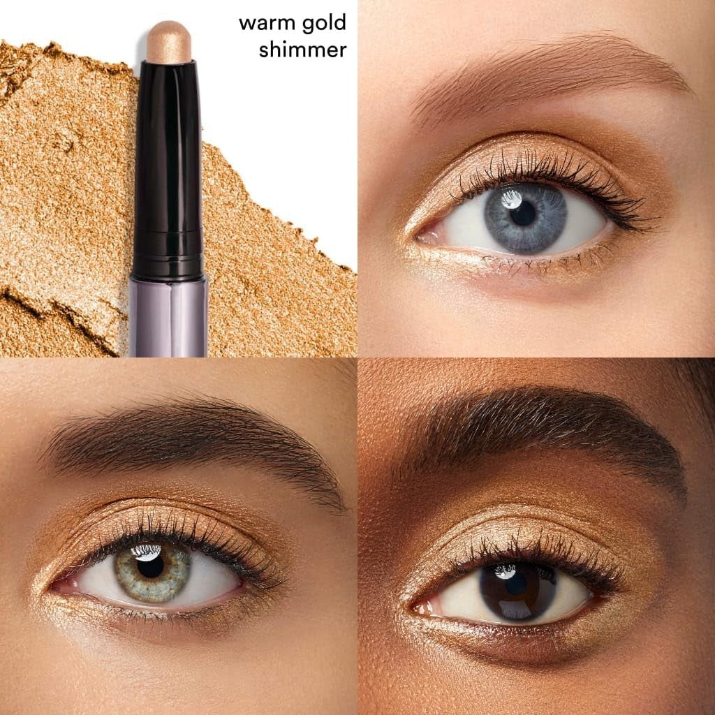 Crème-to-Powder Eyeshadow Stick - Warm Gold Shimmer, Long-Lasting, Easy Apply2