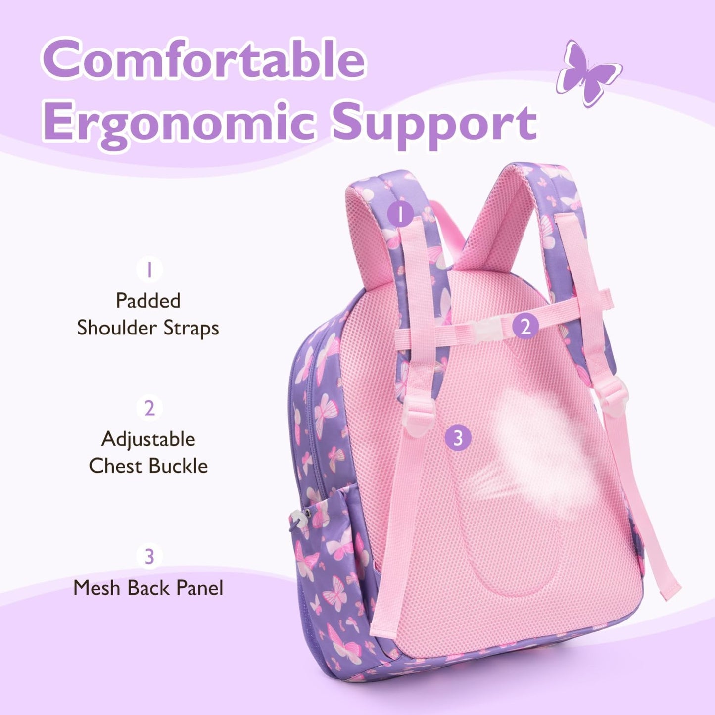 Kids Backpack Set for Kindergarten & Preschool - 2 PCS with Lunch Box, 15L Capac4