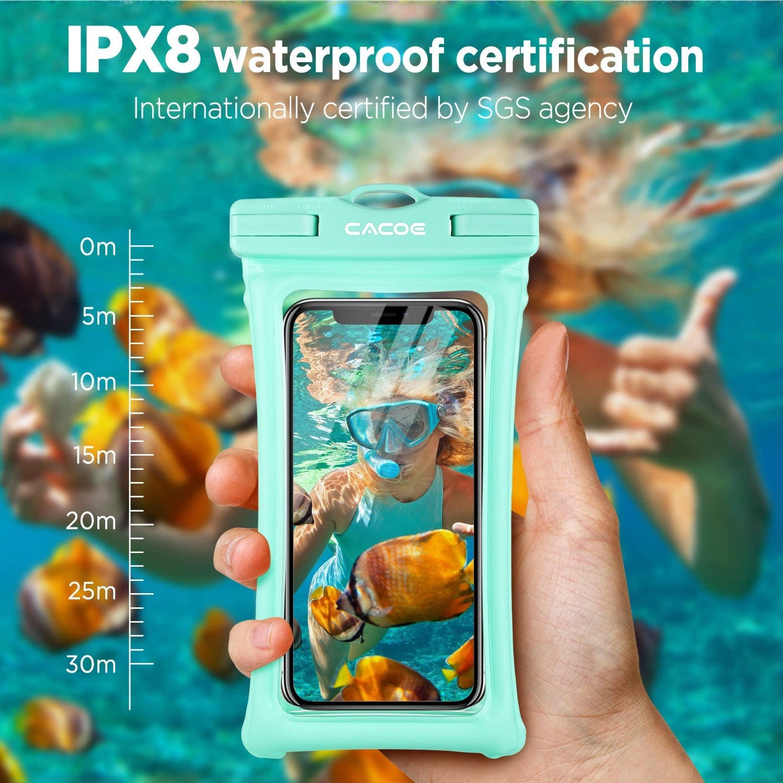 Waterproof Phone Pouch 2 Pack   Floatable IPX8 Case for Beach, Travel, Kayak, Ca12