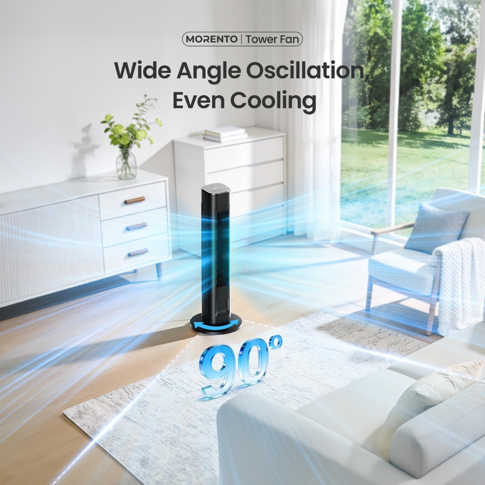 Smart Tower Fan with Remote Control, WiFi/App/Voice, 36 Inch, Ultra Quiet 25dB,4