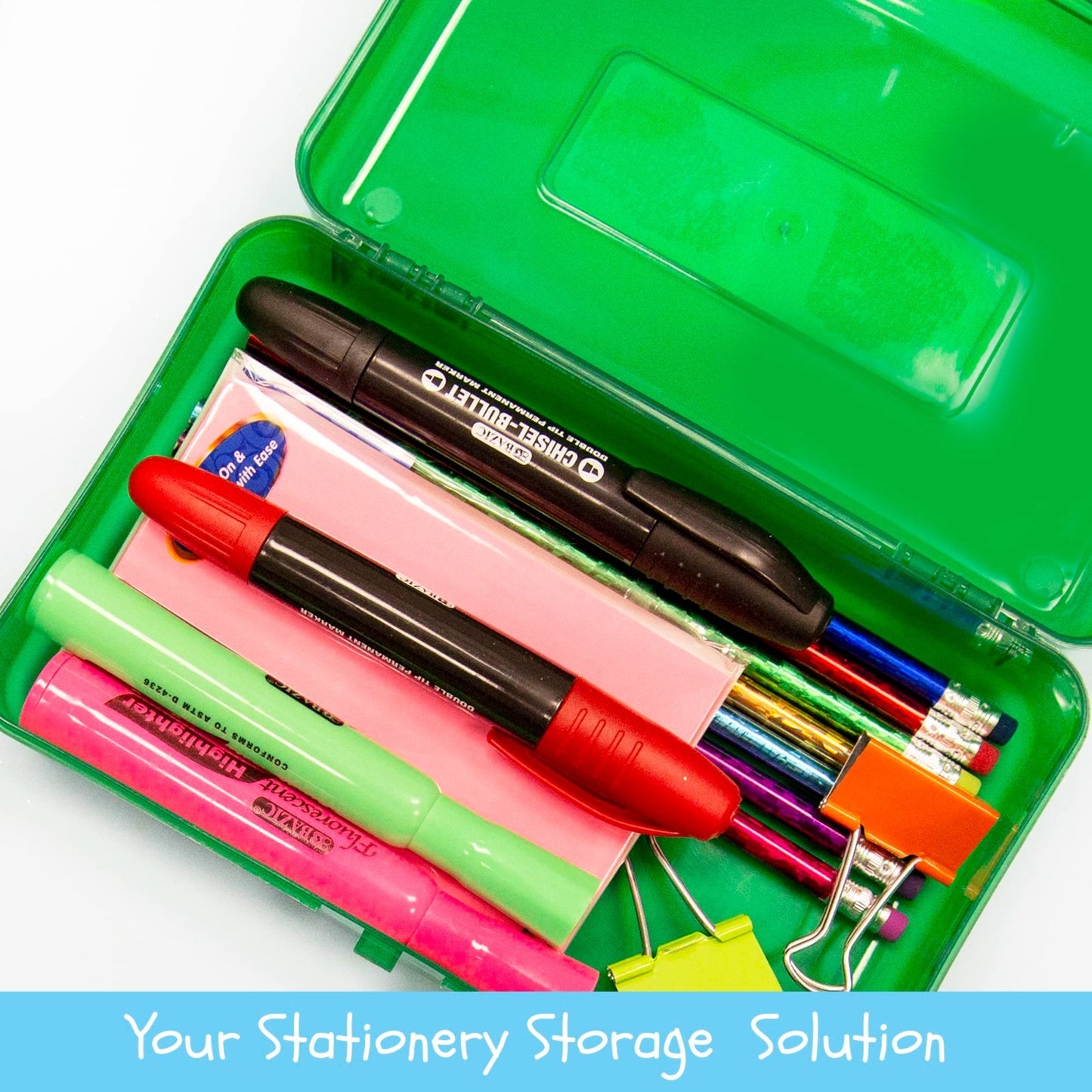 Multipurpose Stackable Pencil Box   Durable Storage Organizer for School & Offic3