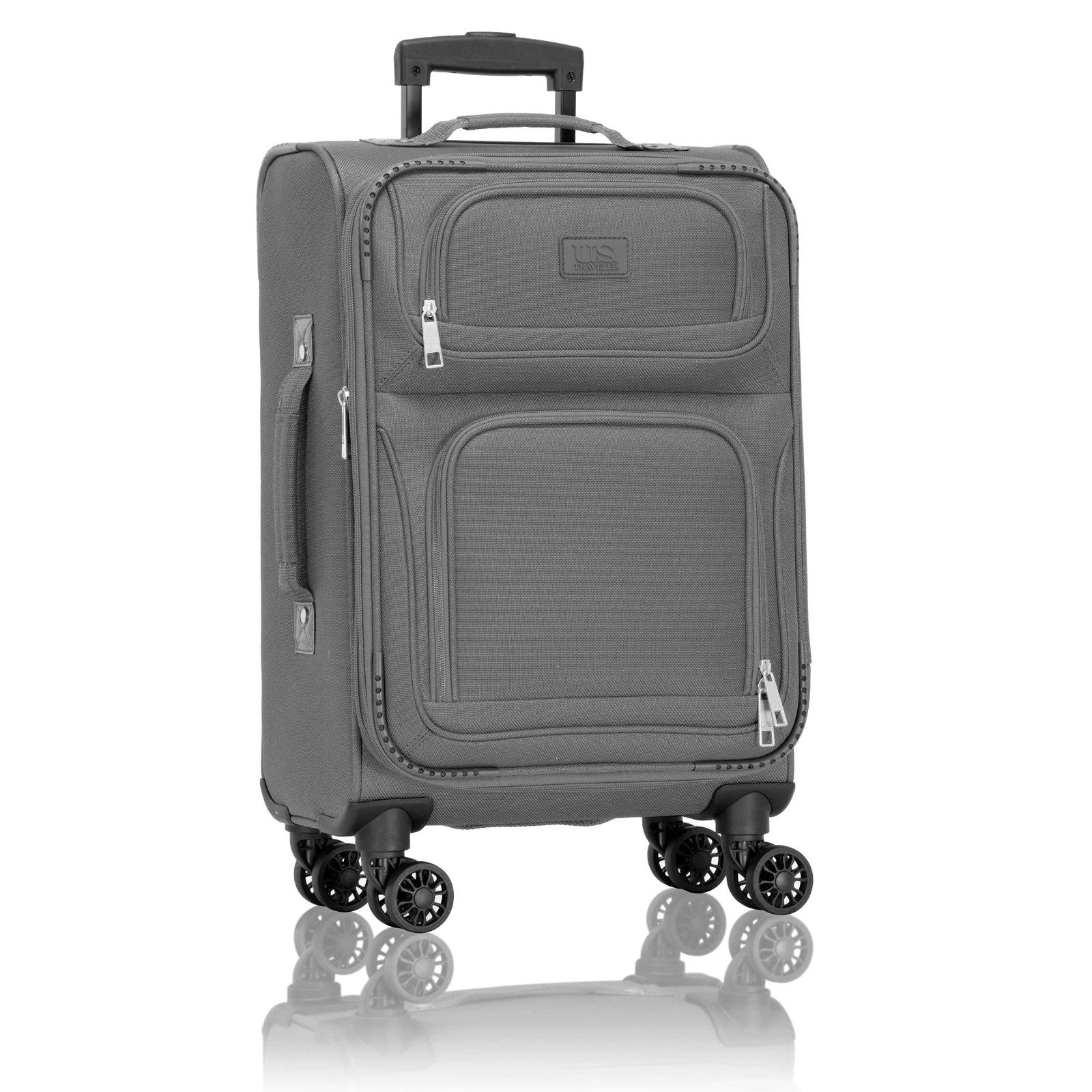 Lightweight Softside Rolling Carry-On Suitcase, 4-Wheel Travel Luggage, Gray1