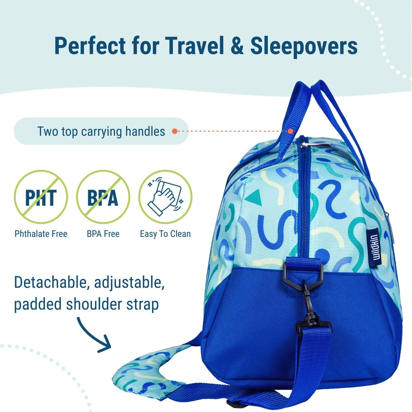 Kids Overnighter Duffel Bag - Carry-On Size, Perfect for School & Sleepovers - C3