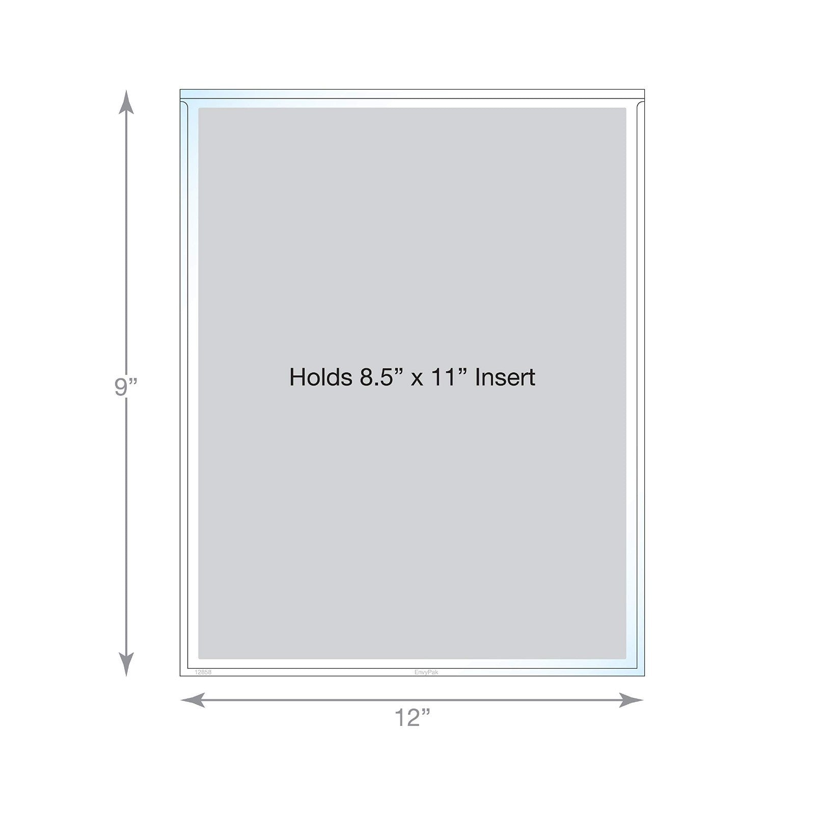 Clear Full Page Pocket Holders - Peel & Stick Adhesive, Top Loading, 8.5"x11", 52