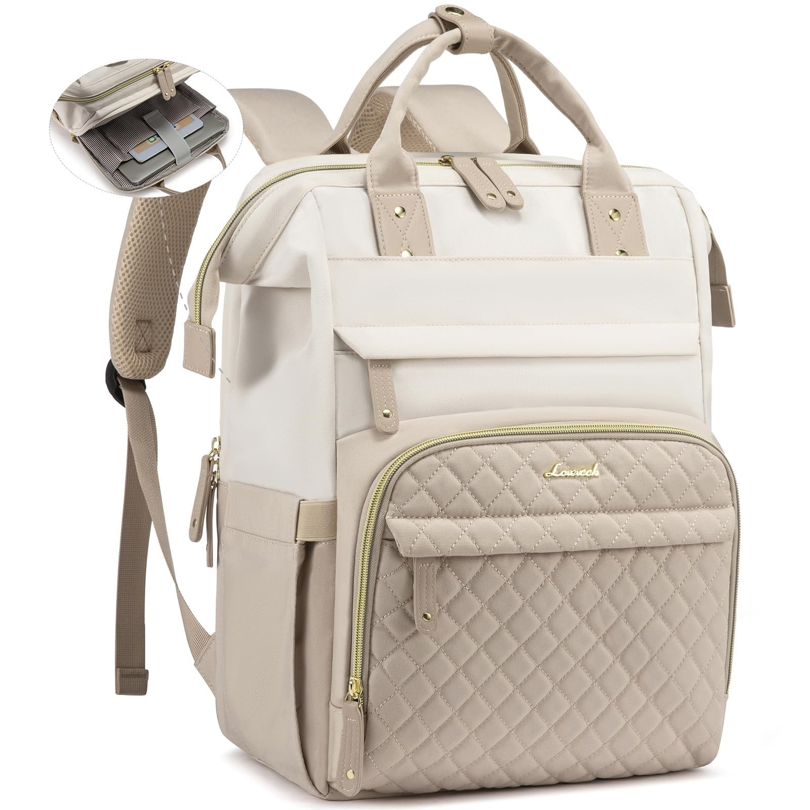 Waterproof Laptop Backpack for Women, 15.6'' Travel Computer Bag, Nurse & Teache1