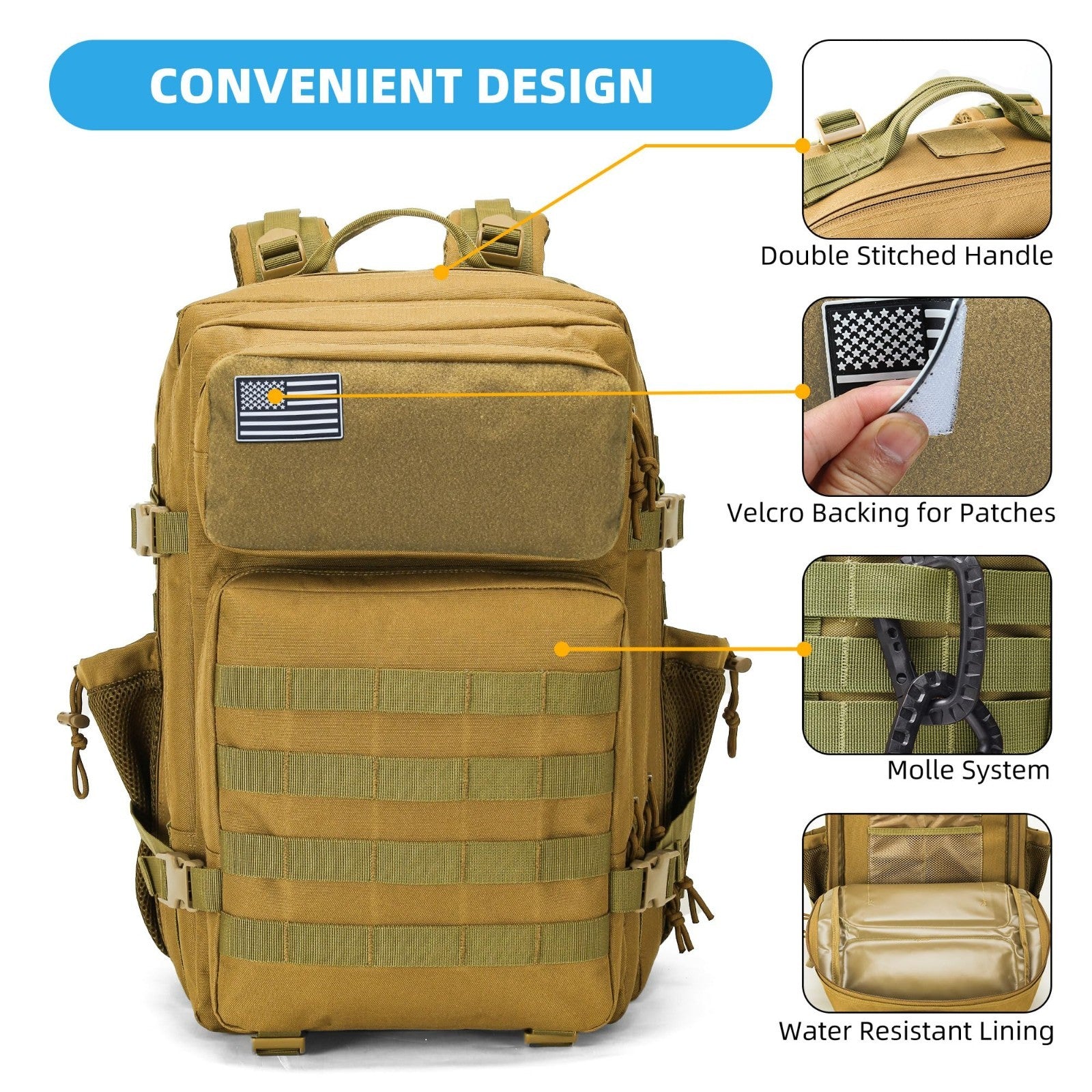 Tactical Military Backpack Molle 3 Day Assault Rucksack 25 45L for Men & Women6