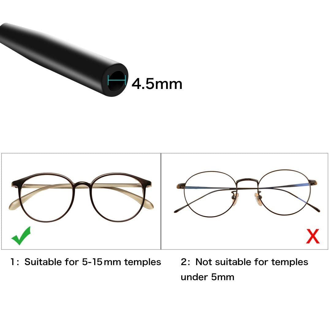 Adjustable Non-Slip Glasses Strap Lanyard - 3 Pack for Kids & Adults, Black4
