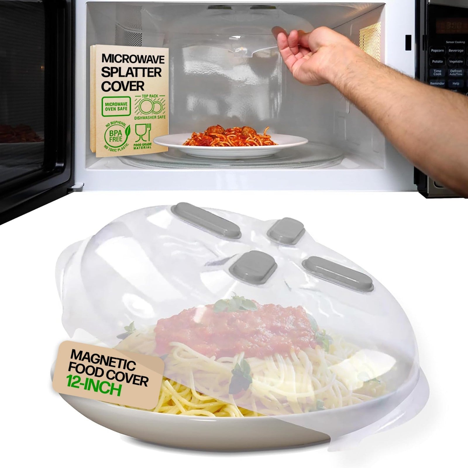 Microwave Splatter Cover 12"   BPA Free, Vented Lid, Anti Splash, Dishwasher Saf1