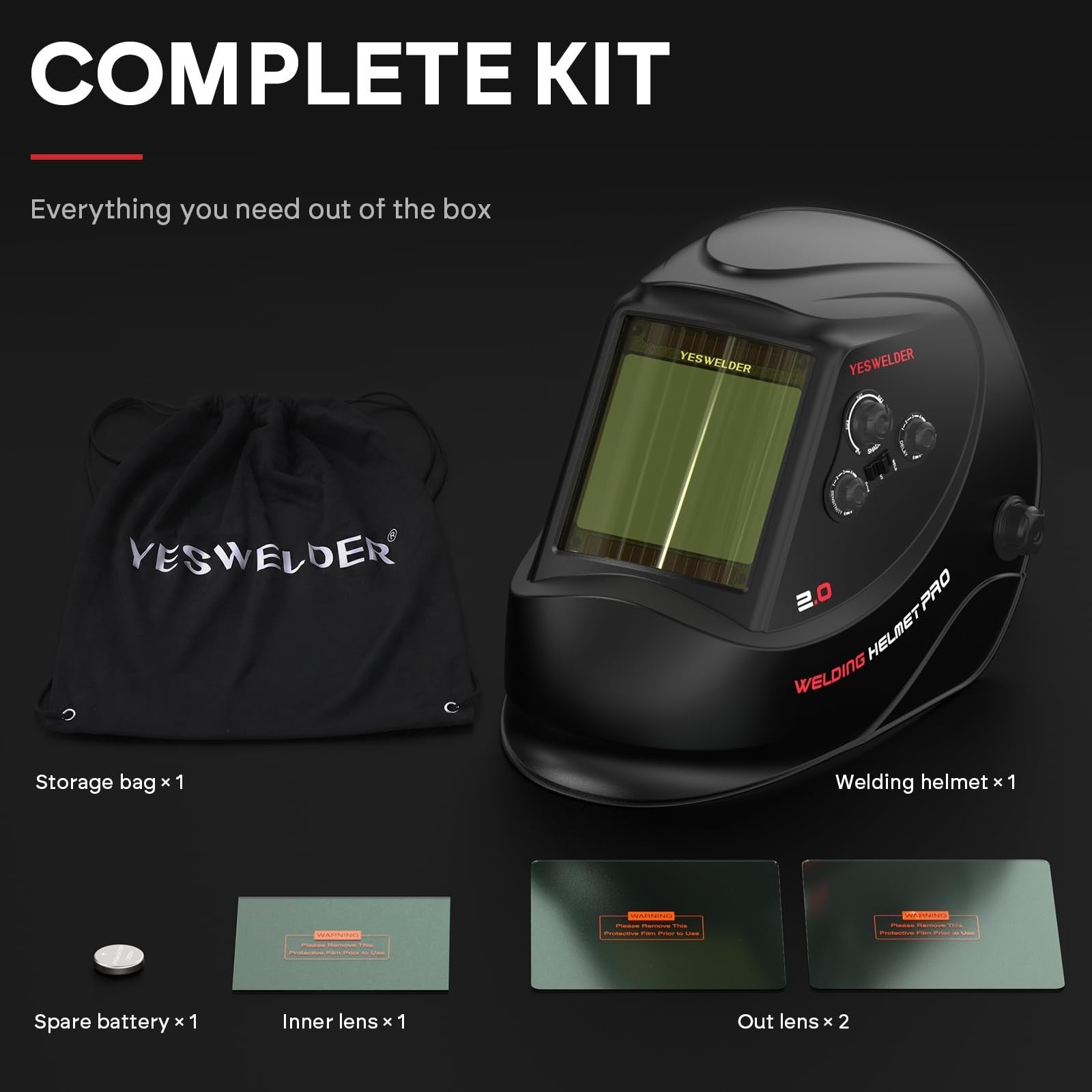 Auto Darkening Welding Helmet, Large View, Adjustable Shade, Lightweight Design8