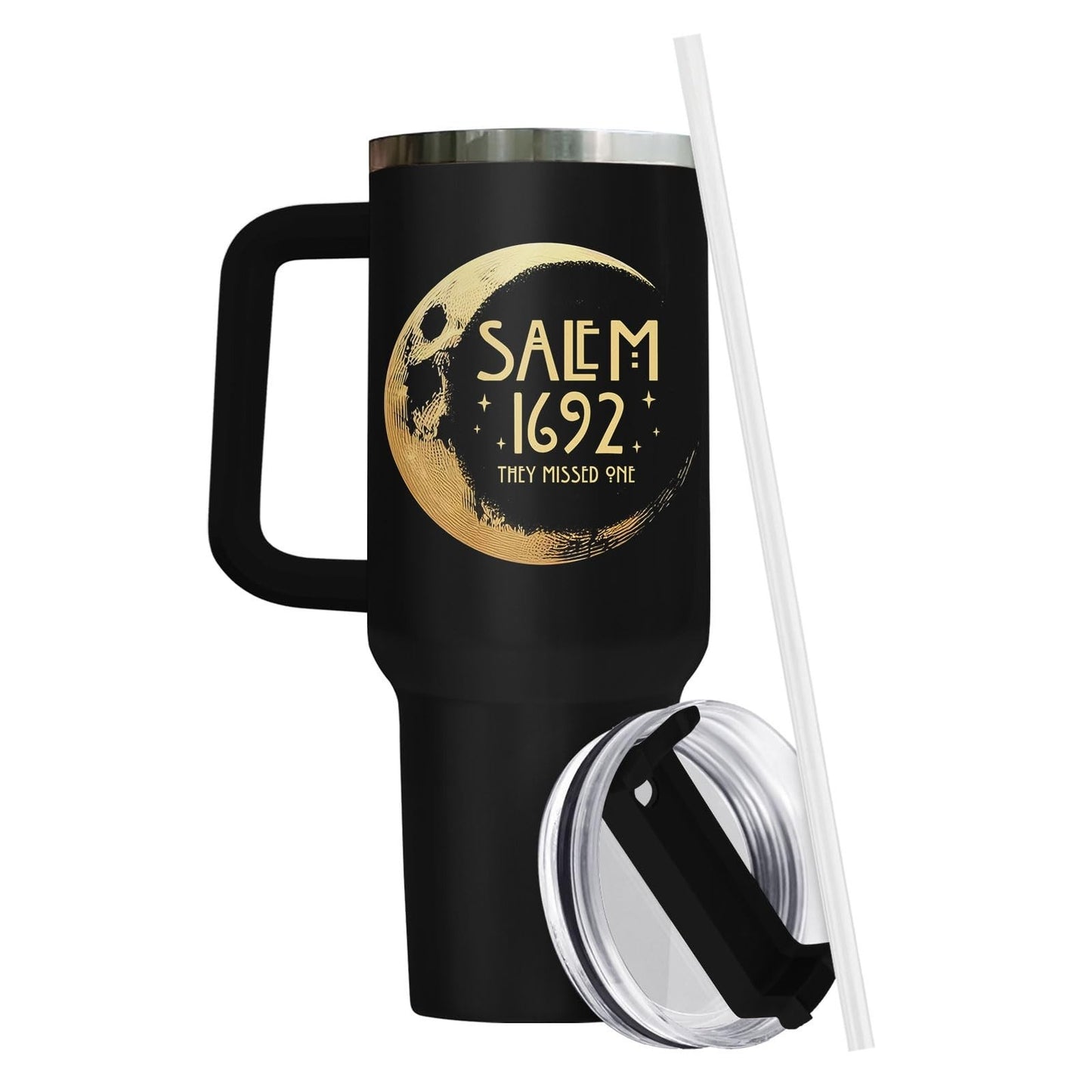 Spooky 40oz Tumbler with Handle & Straw   Insulated Cup for Halloween, Gifts for4