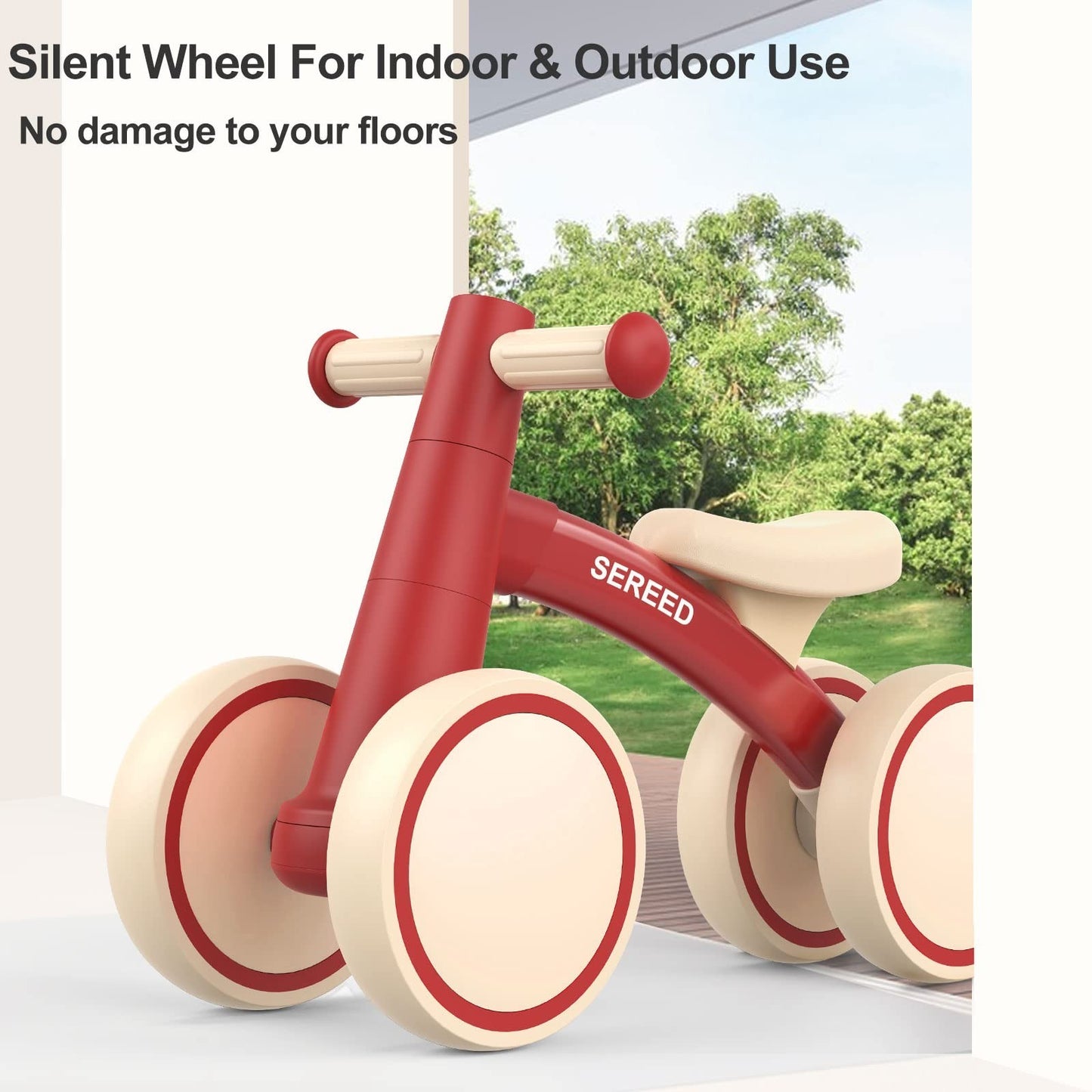Toddler Balance Bike for 1 Year Old   4 Wheels, First Birthday Gift, 12 24 Month4