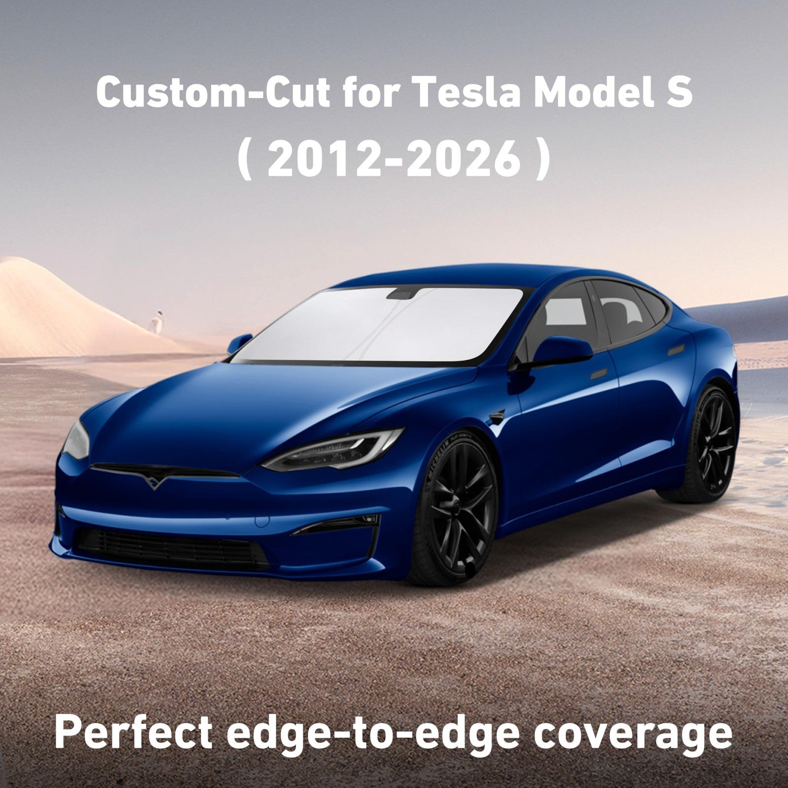 Windshield Sunshade for Tesla Model S 2012 2026, UV Heat Blocker & Sun Visor Cov2