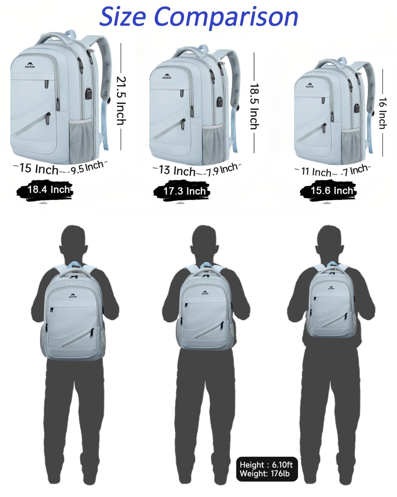 18" Laptop Backpack for Women, TSA Approved Travel Rucksack, 50L Capacity, Durab6