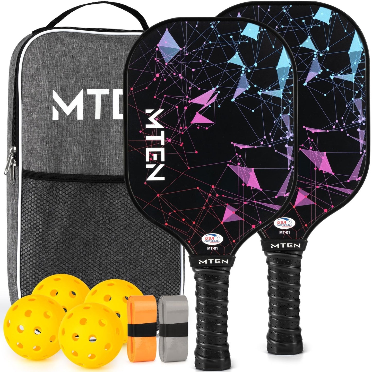 Pickleball Paddle Set of 2/4/1 - USAPA Approved Fiberglass Rackets, Lightweight0