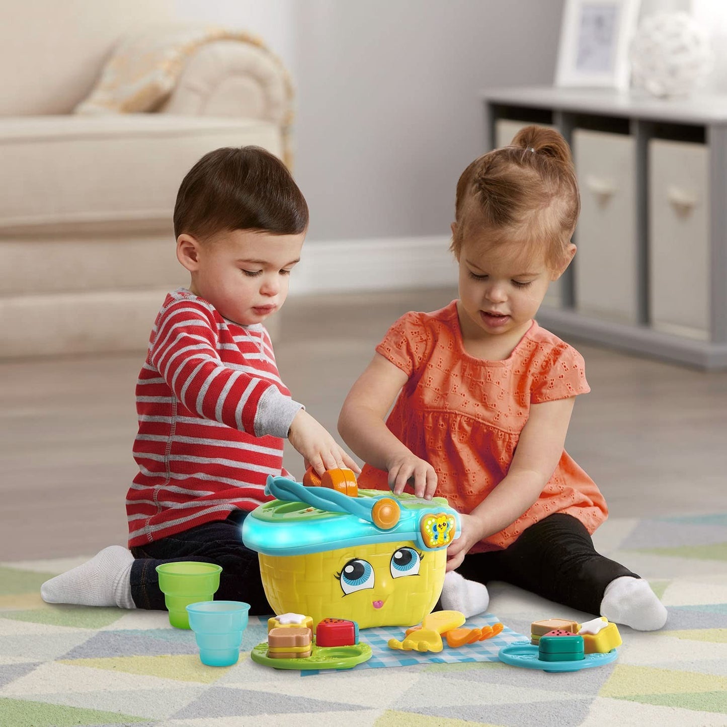 Shapes & Sharing Picnic Basket Toy   Educational Playset for Kids, Fun Learning2