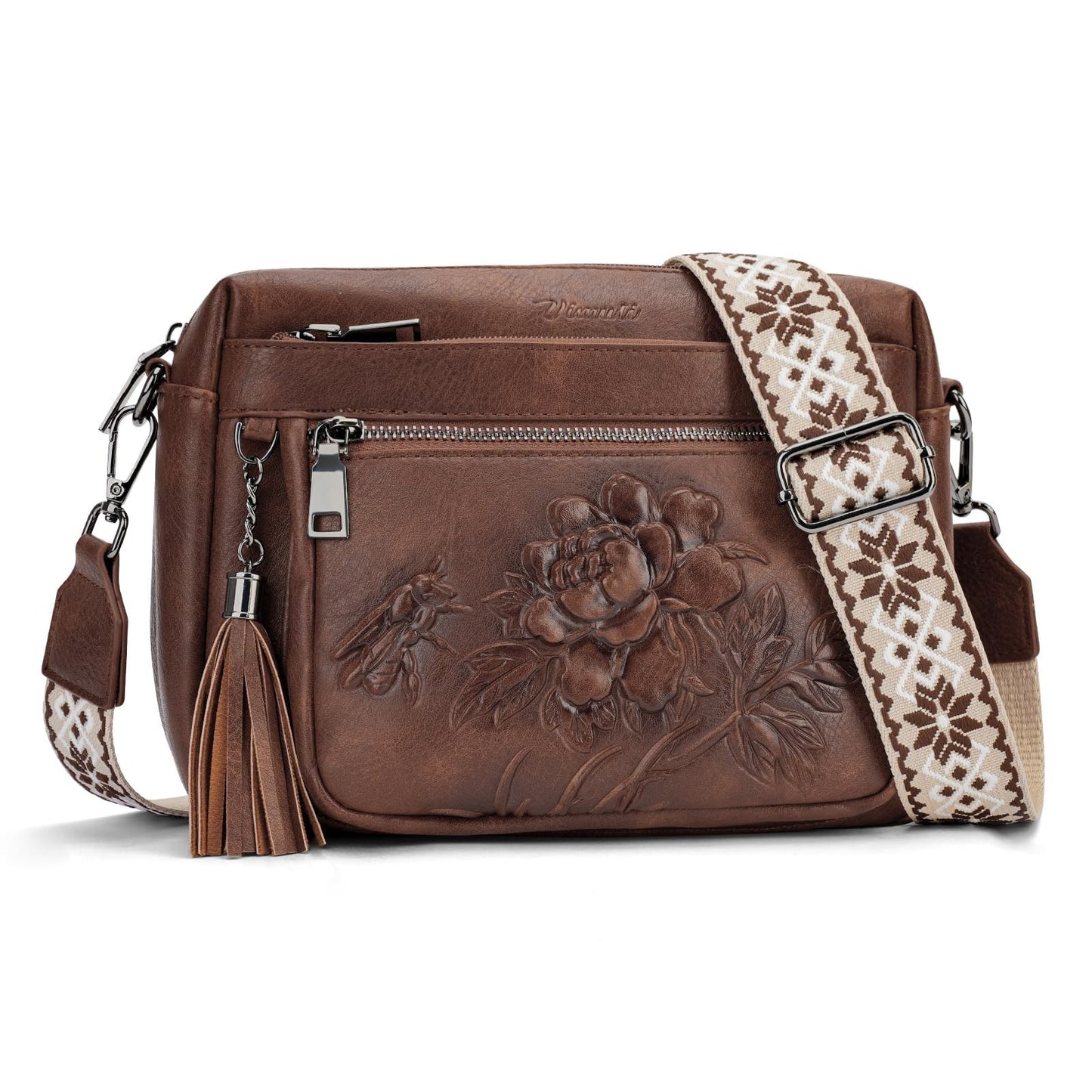 Vegan Leather Crossbody Bag for Women, Stylish Embossed Purse, Fashion Handbag1