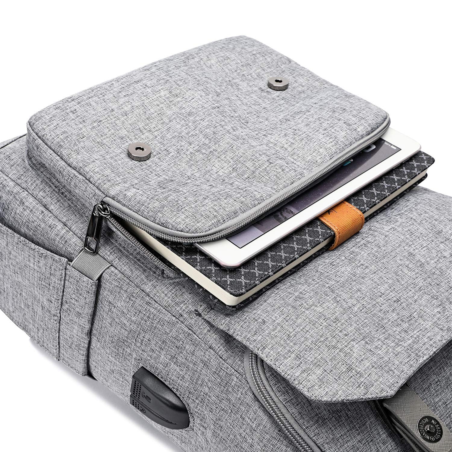 Vintage Laptop Backpack with USB Charging Port, Travel College Bag for 15.6" Lap4