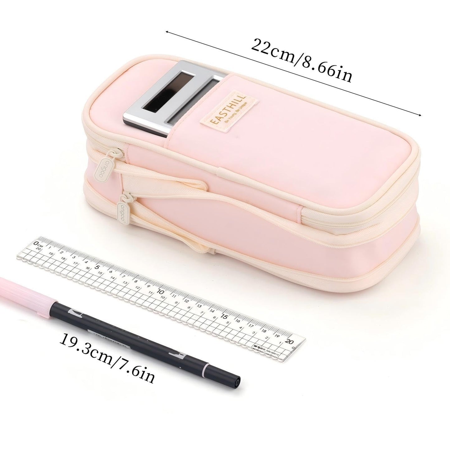 Large Capacity Pencil Case   Stylish Pink Pencil Pouch for School & Office Suppl3