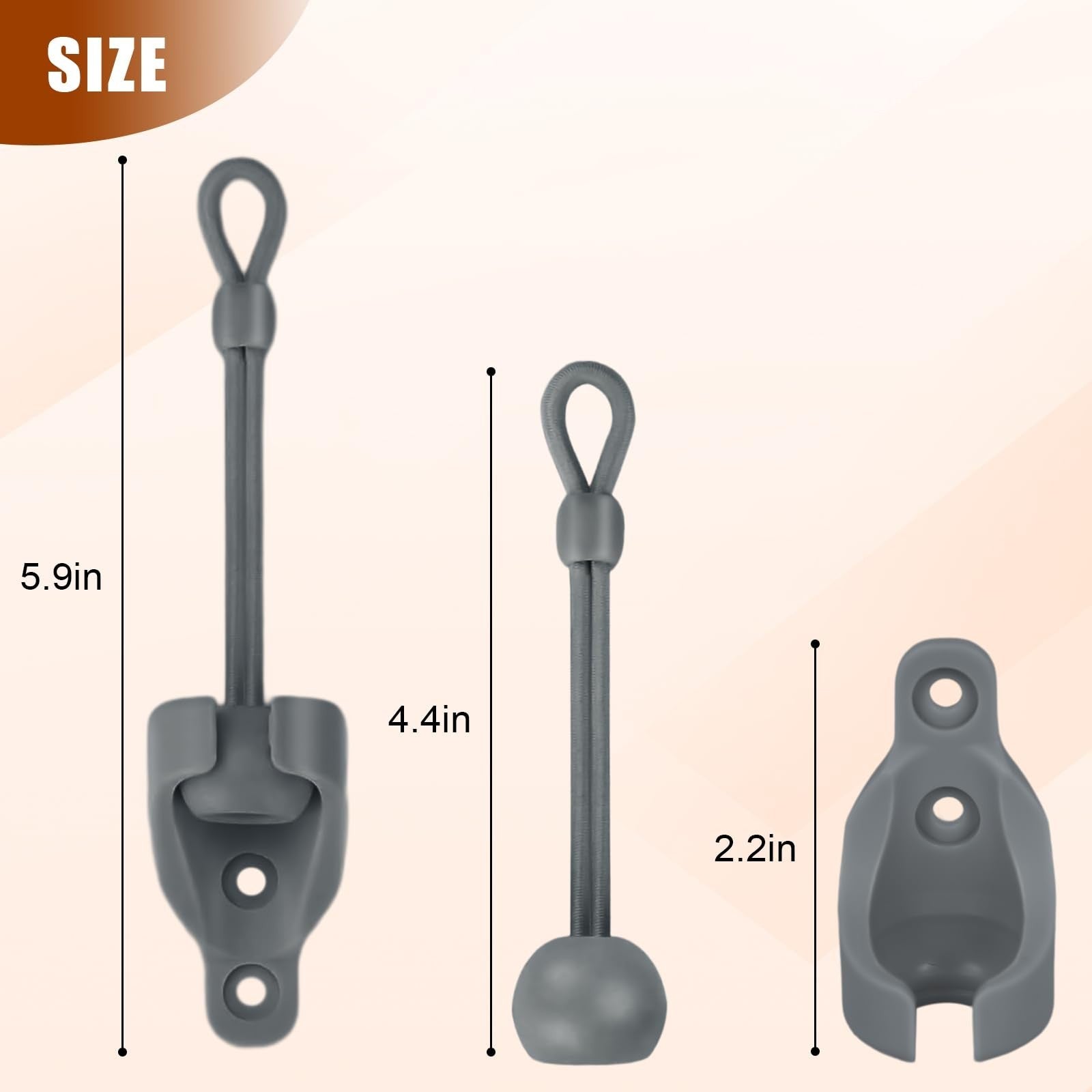 Outdoor Roller Shade Replacement Hardware Kit - Bungee & End Cap Tie Downs (2, G2