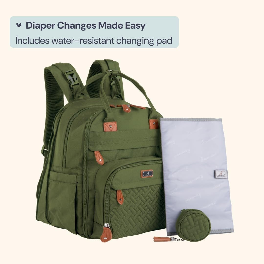Extra Large Expandable Diaper Bag Backpack   Travel Baby Tote with Changing Pad,6