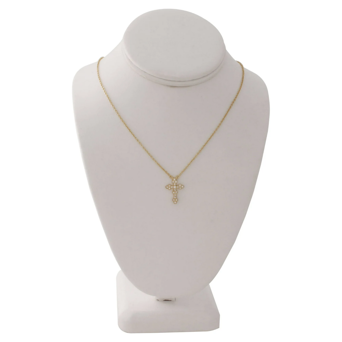Time And Tru Gold Tone Cross Necklace0