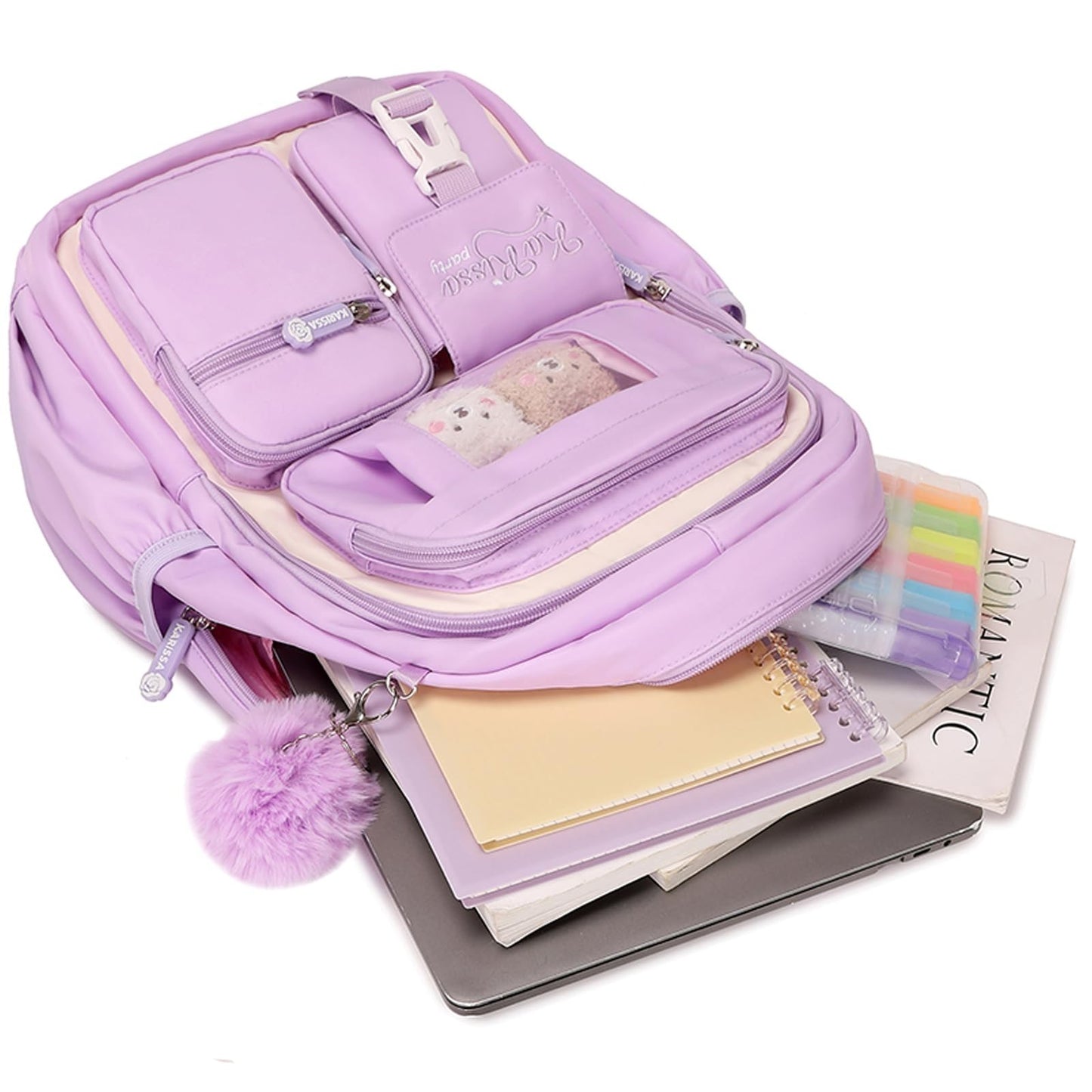 Kawaii Girls Backpack - Cute School Bag for Middle & Elementary Students, Purple7