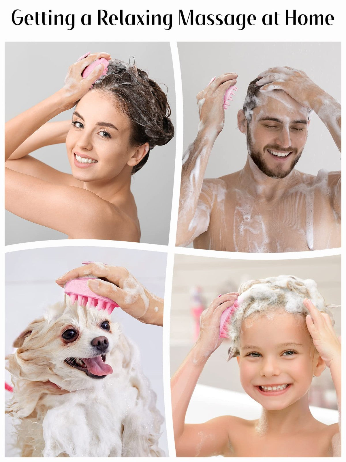 Scalp Massager Brush for Hair Growth   Silicone Shampoo Scrubber, Exfoliation &6