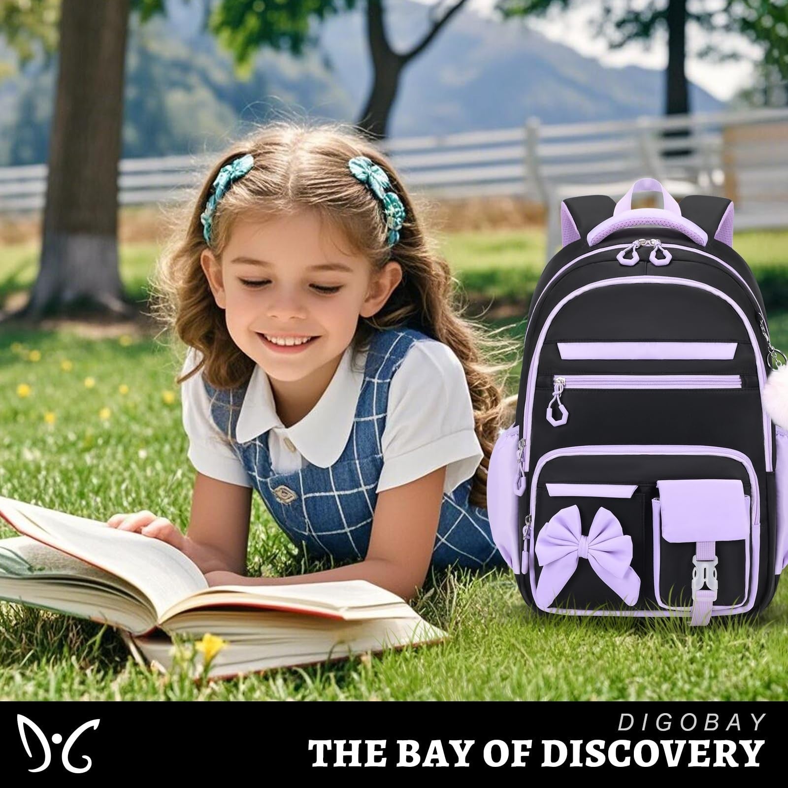 Cute Girls Backpack Set with Lunch Bag & Pencil Case   Stylish School Bag for Ki2