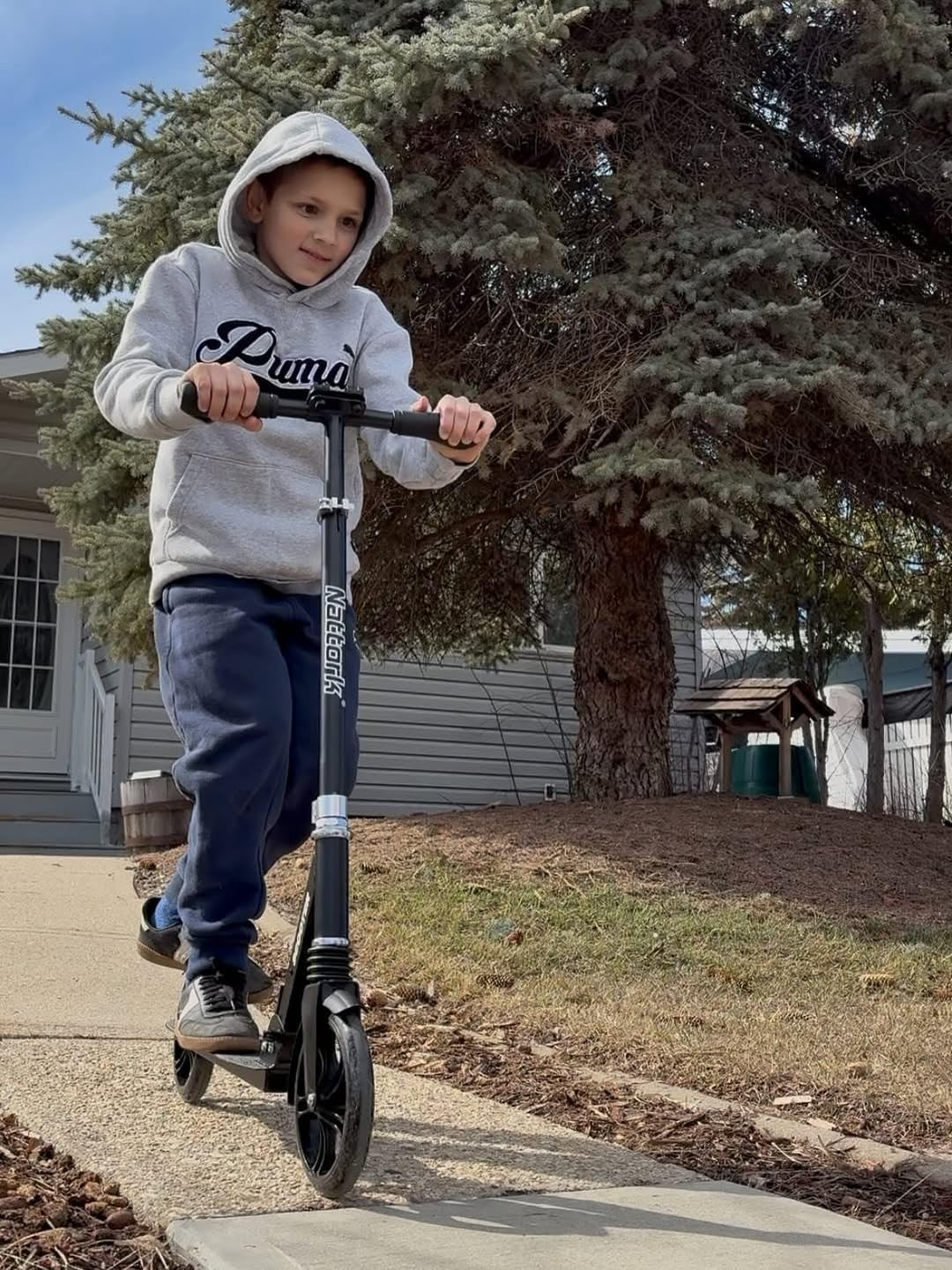 Adjustable Kick Scooter for Kids & Teens, Max Load 240 LBS, Foldable, 8" Wheels,3