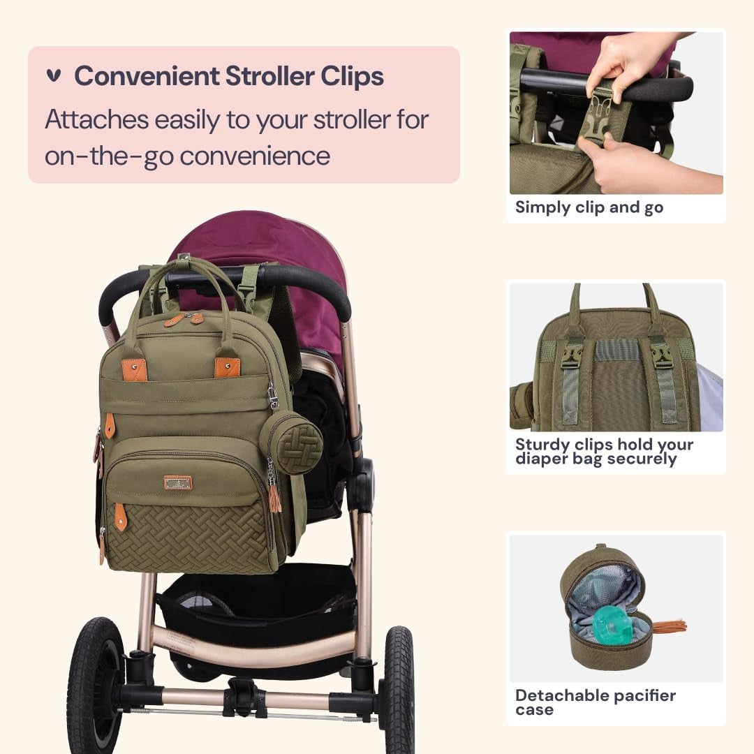 Multi Function Water Resistant Diaper Bag Backpack   Baby Travel Tote, Changing6