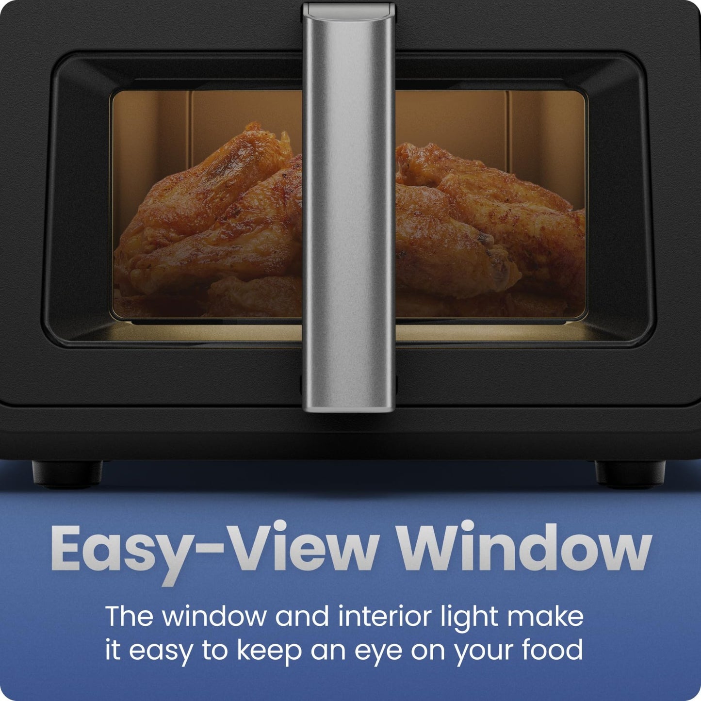 9 Qt Air Fryer   7 in 1 High Powered 450°F, XL Basket, Viewing Window, Crisp Res7