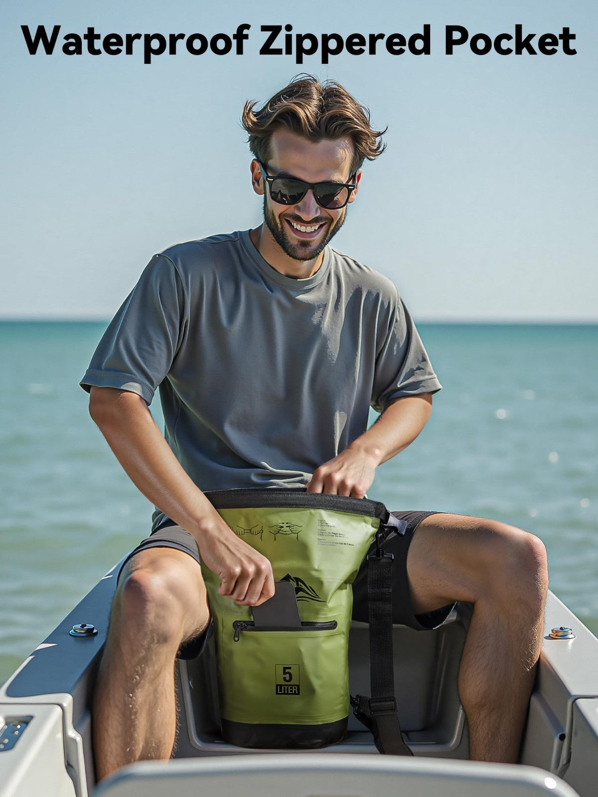 Lightweight Waterproof Dry Bag with Zipper Pocket - 5L/10L/20L/30L/40L for Trave6