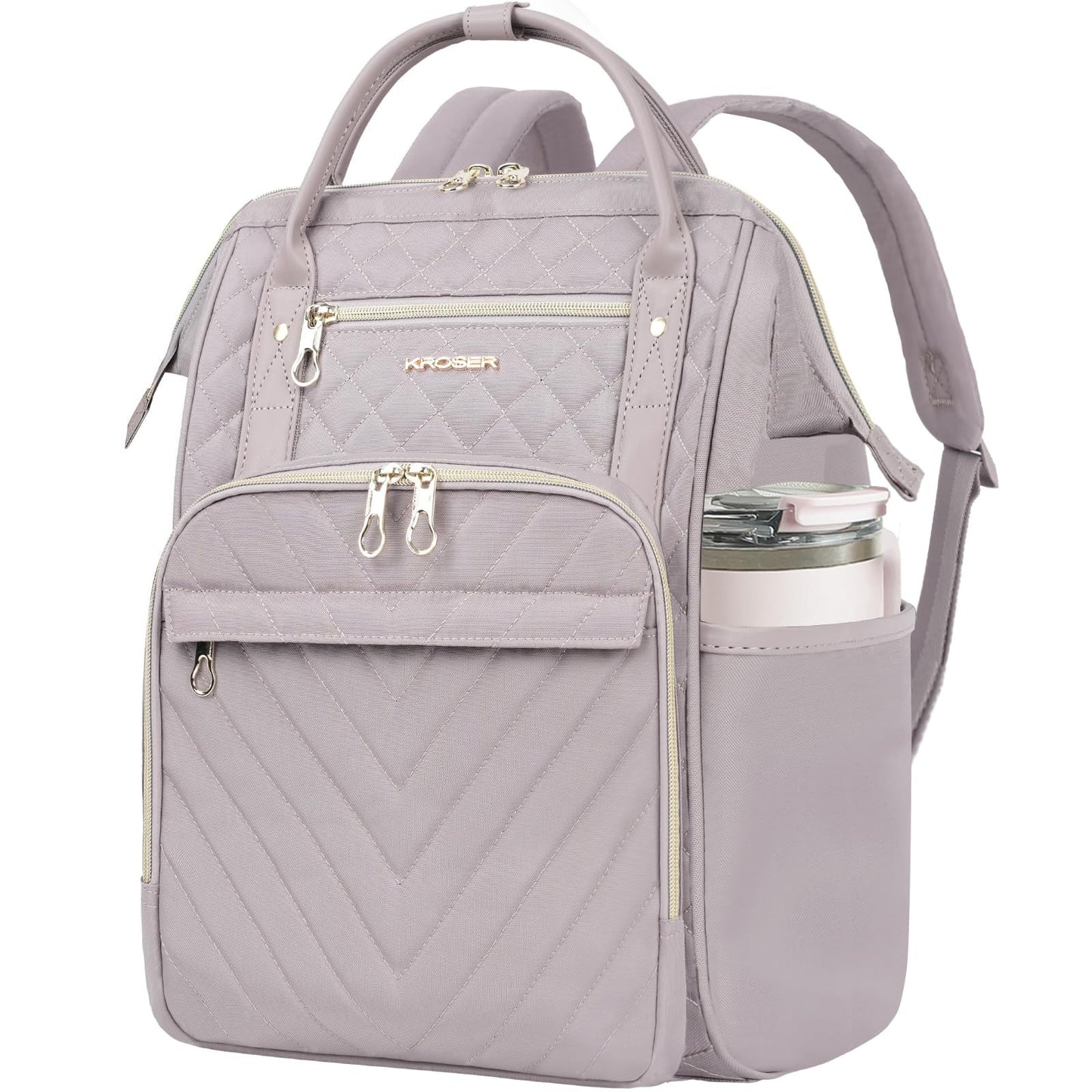 Stylish 17" Water-Repellent Laptop Backpack for College, Travel & Work - Dusty P1