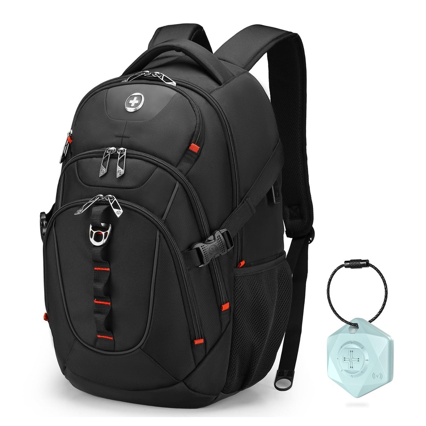 Travel Backpack for Men   RFID Protection, USB Charging, Apple Find My, Add A Ba1
