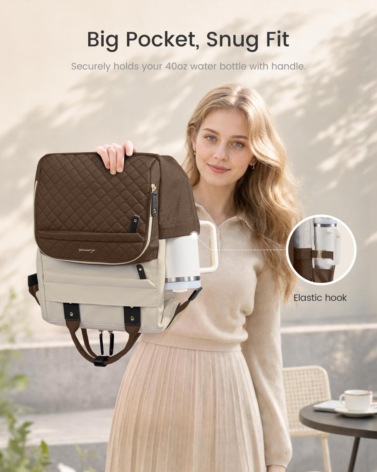 Quilted Laptop Backpack for Women   Stylish Work, Teacher, Nurse Purse Bag2