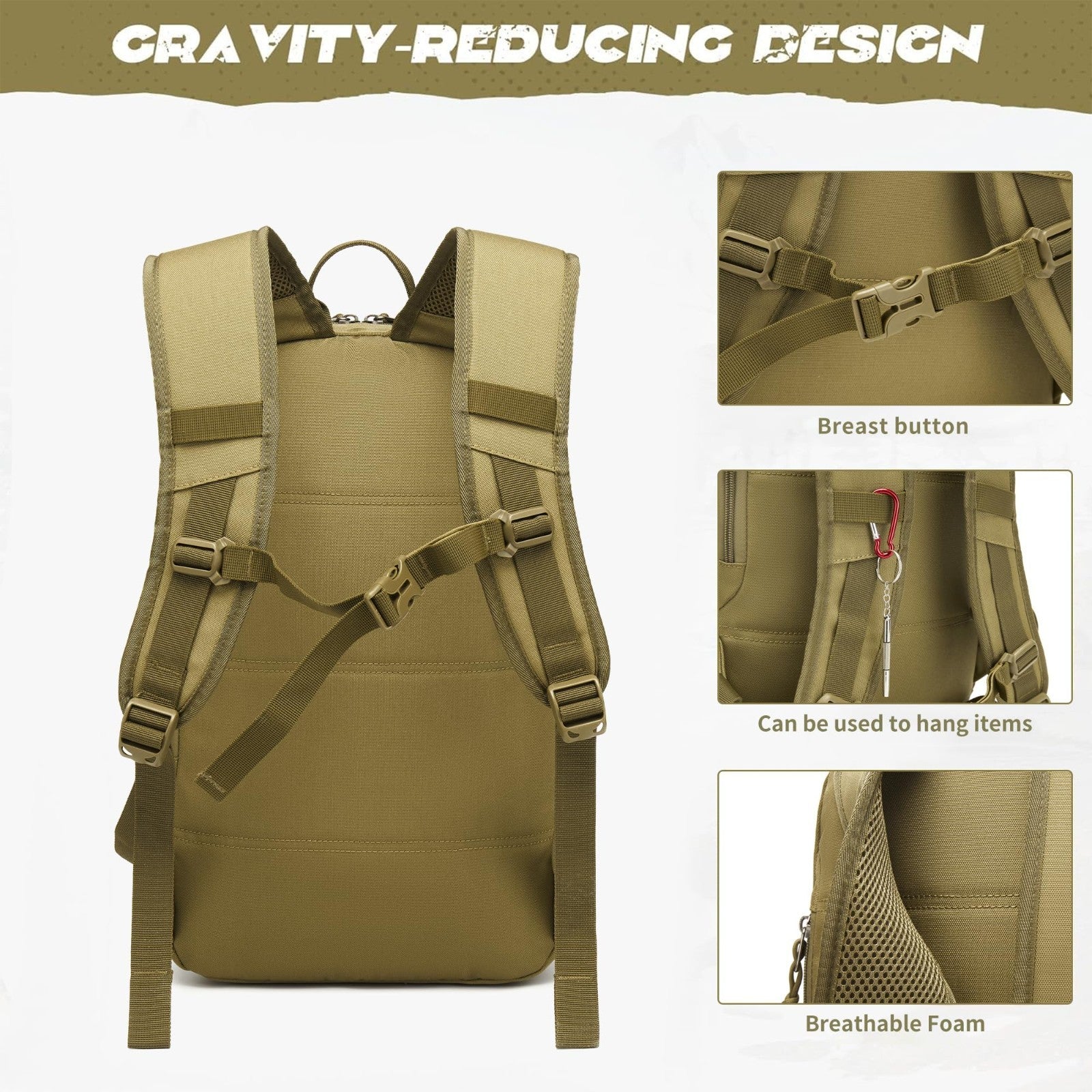 Tactical Military Backpack 30L, 3 Day Assault Pack with Molle System for Outdoor3