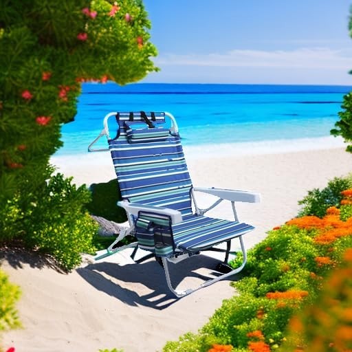 Compact Portable Beach Chair for Adults - Heavy Duty Folding Chair with Cooler P5