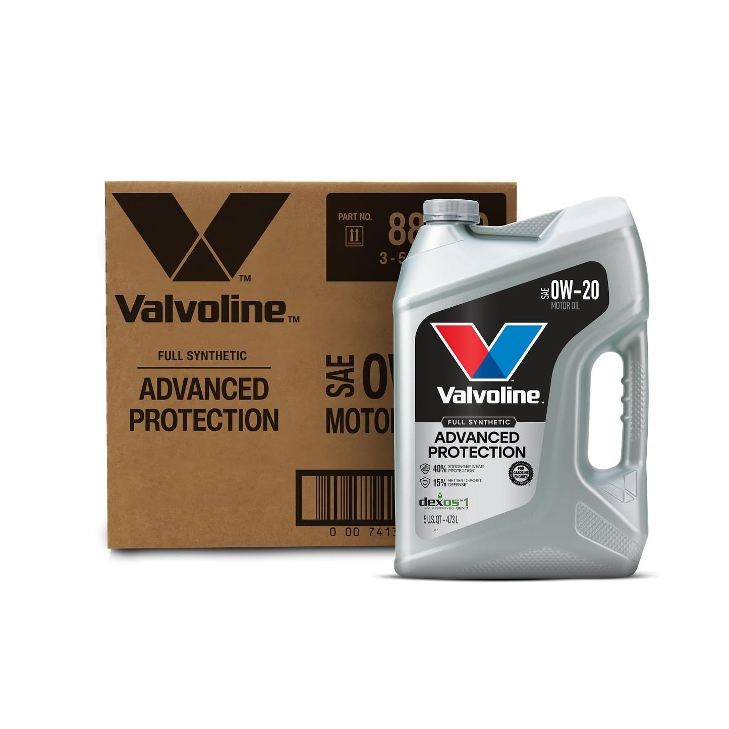 Full Synthetic 0W 20 Motor Oil 5 QT   Advanced Engine Protection, Case of 31