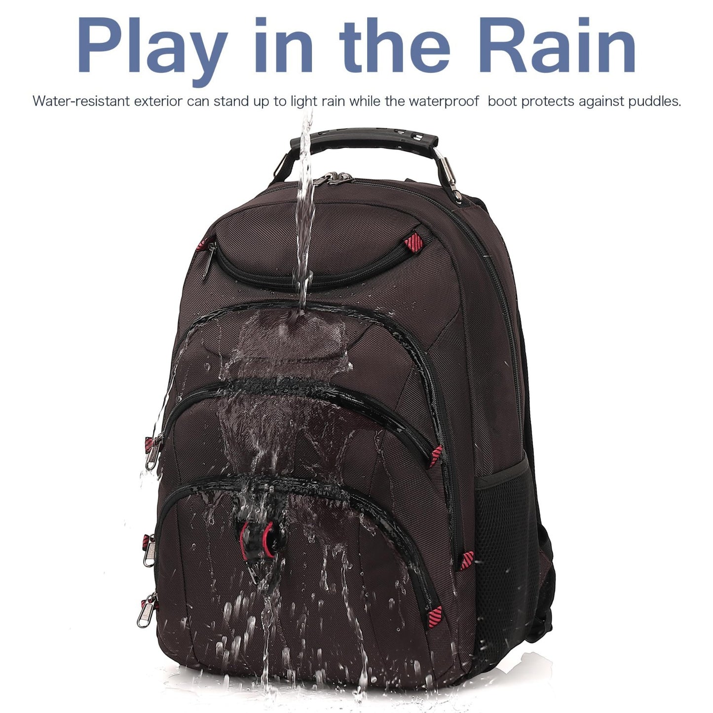 15.6" Waterproof Laptop Backpack with USB Port, Anti Theft Travel Bag for Work &3