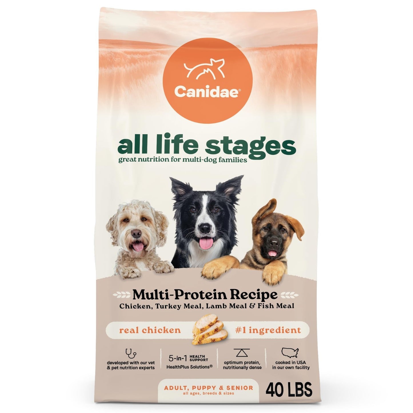 Multi Protein Dog Food for All Life Stages   Chicken, Turkey, Lamb & Fish, 40 lb1