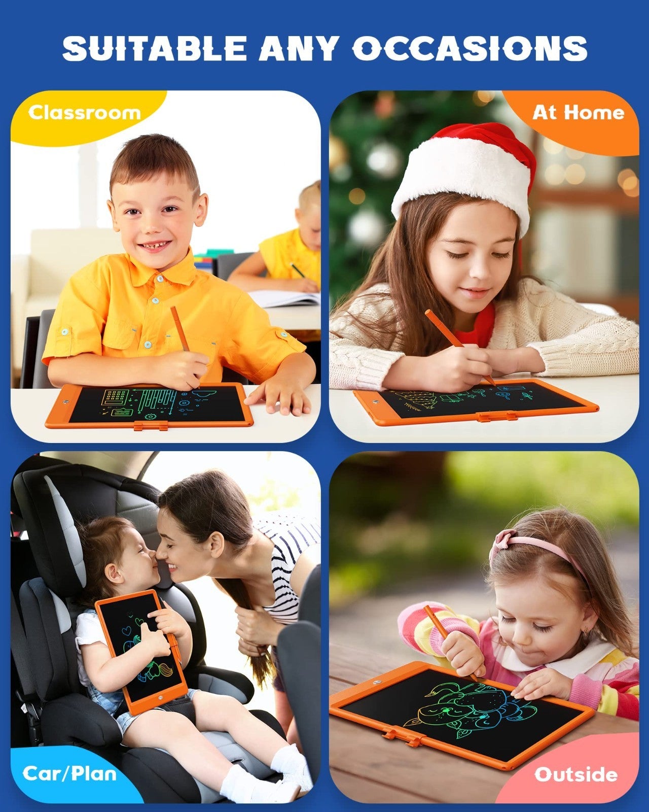 10" LCD Writing Tablet for Kids 3 8   Doodle Board, Electronic Drawing Pad, Gift4