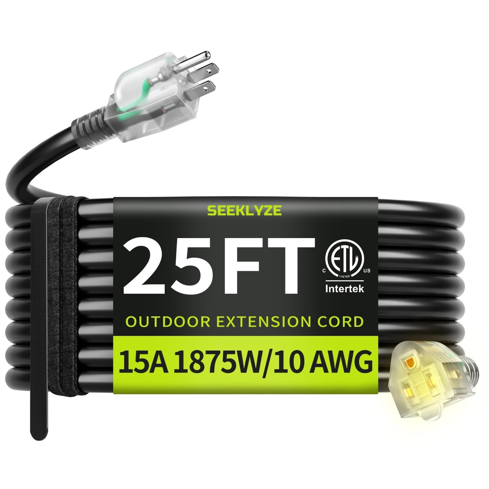 25FT Heavy Duty 10AWG Outdoor Extension Cord with Lighted End   Weather Resistan1