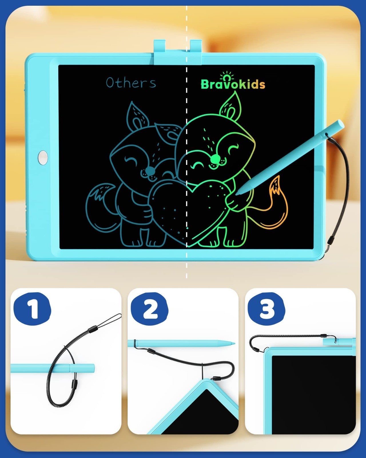 10" LCD Writing Tablet Doodle Board for Kids, Educational Drawing Pad Gift 3 8Y2