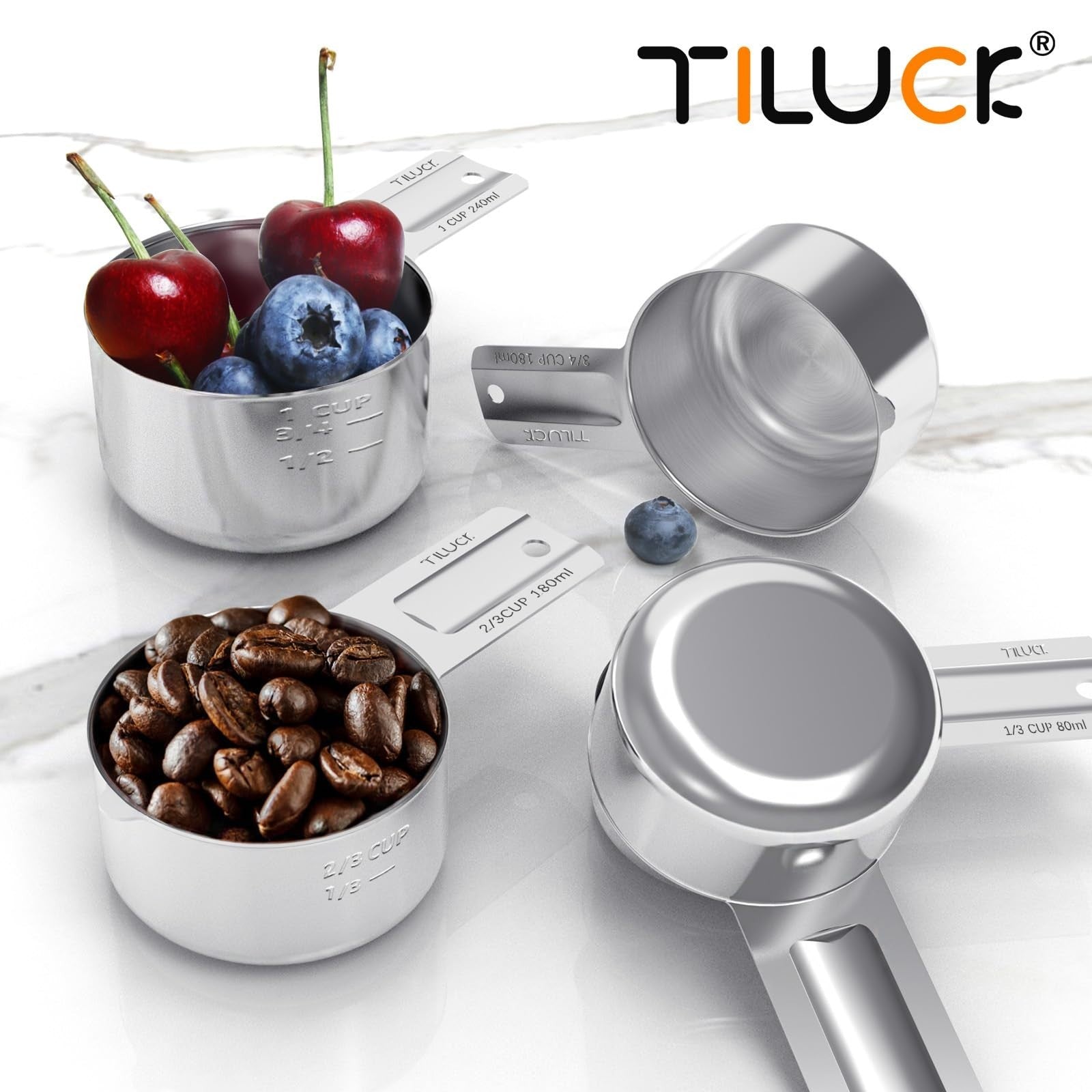 Stainless Steel Measuring Cups & Spoons Set   Nesting Kitchen Tools for Cooking2