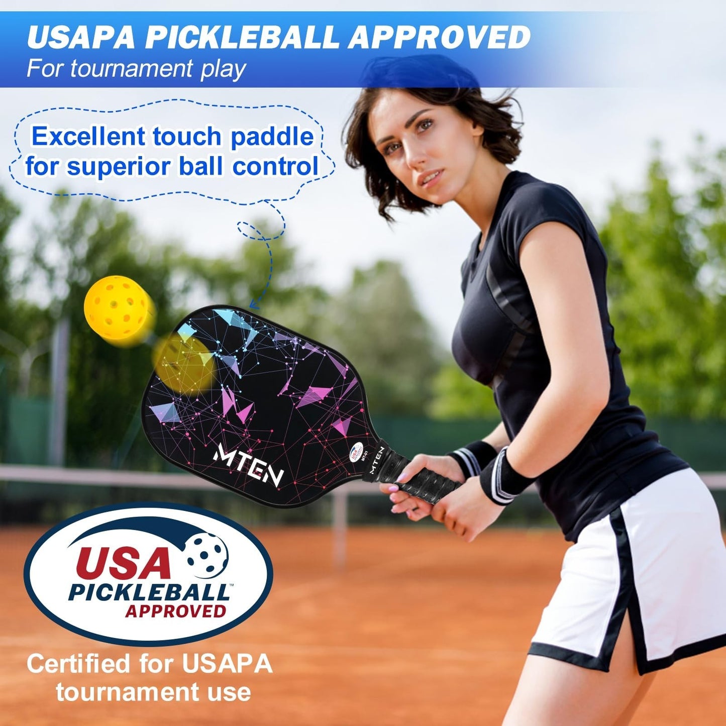 Pickleball Paddle Set of 2/4/1 - USAPA Approved Fiberglass Rackets, Lightweight2