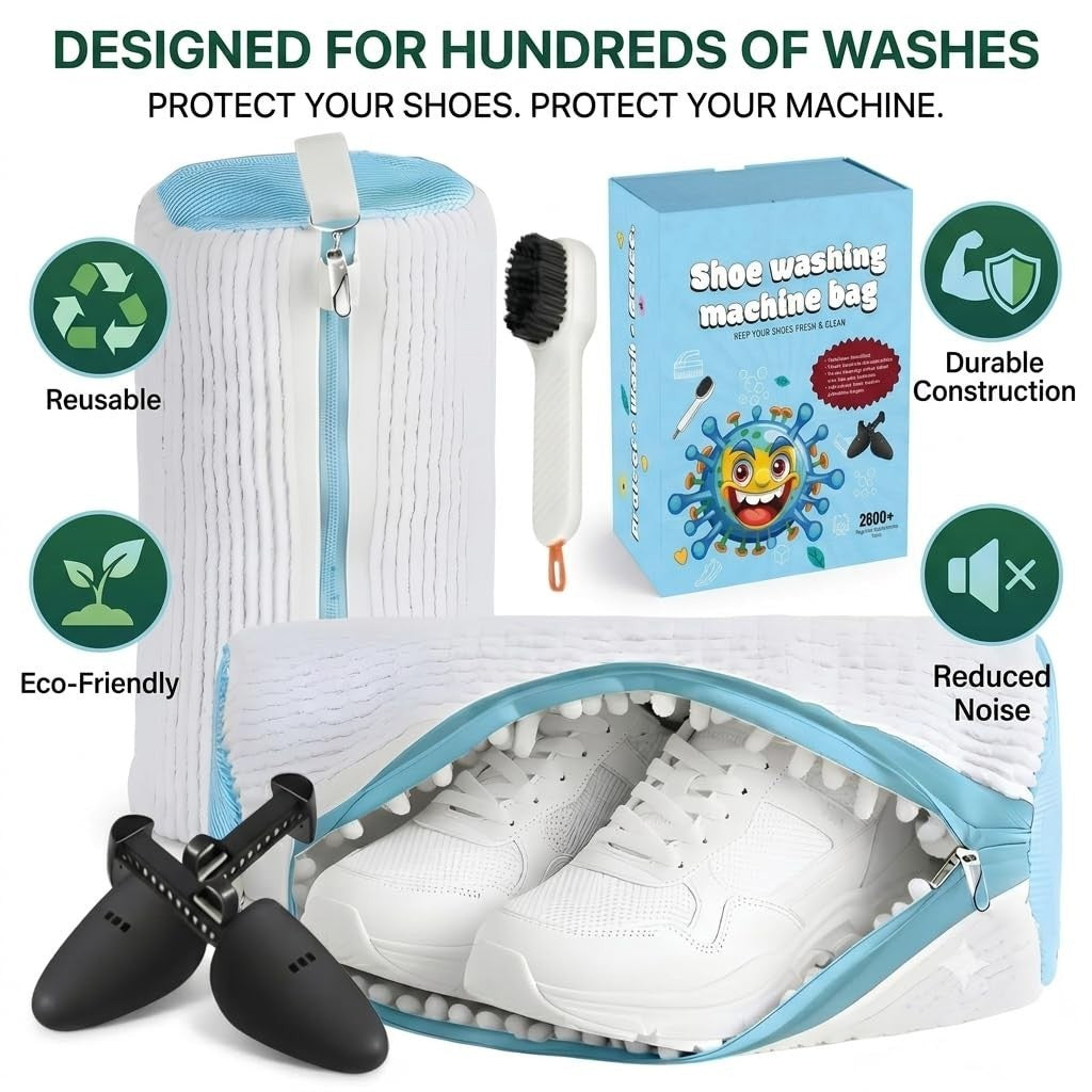 Shoe Washing Machine Bag for Sneakers - 360° Microfiber Laundry Protector, 2-Pac9